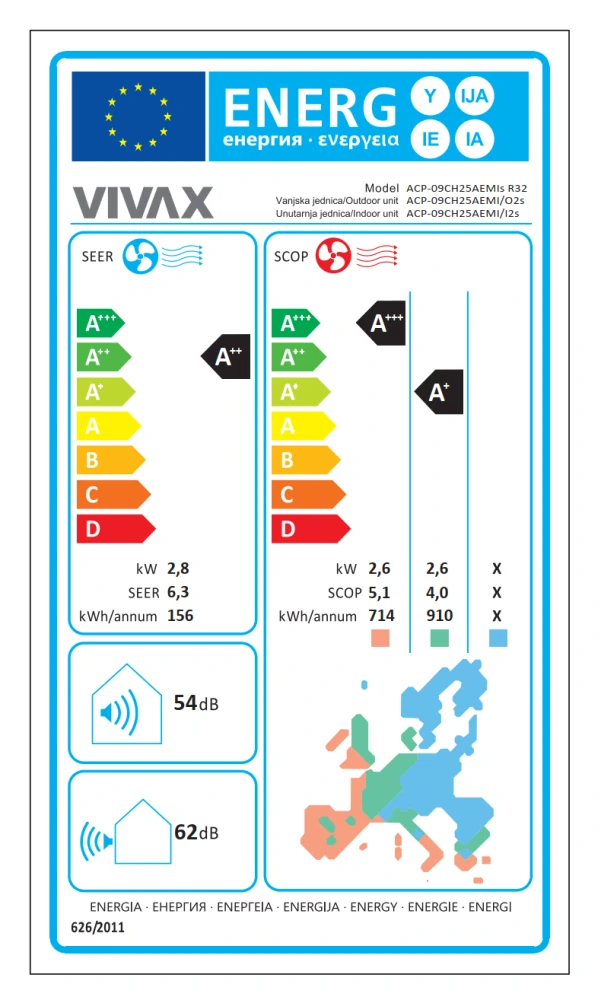 Nástěnná klimatizace split VIVAX Design M 2,5 kW